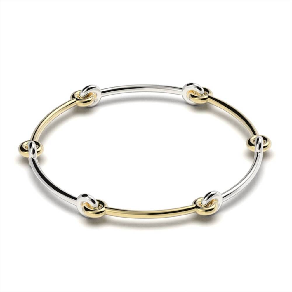 NEW UNCOMMON MATTERS women's knot infinity collier necklace in gold bicolor